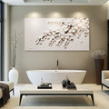 White Cherry Blossom Wall Art