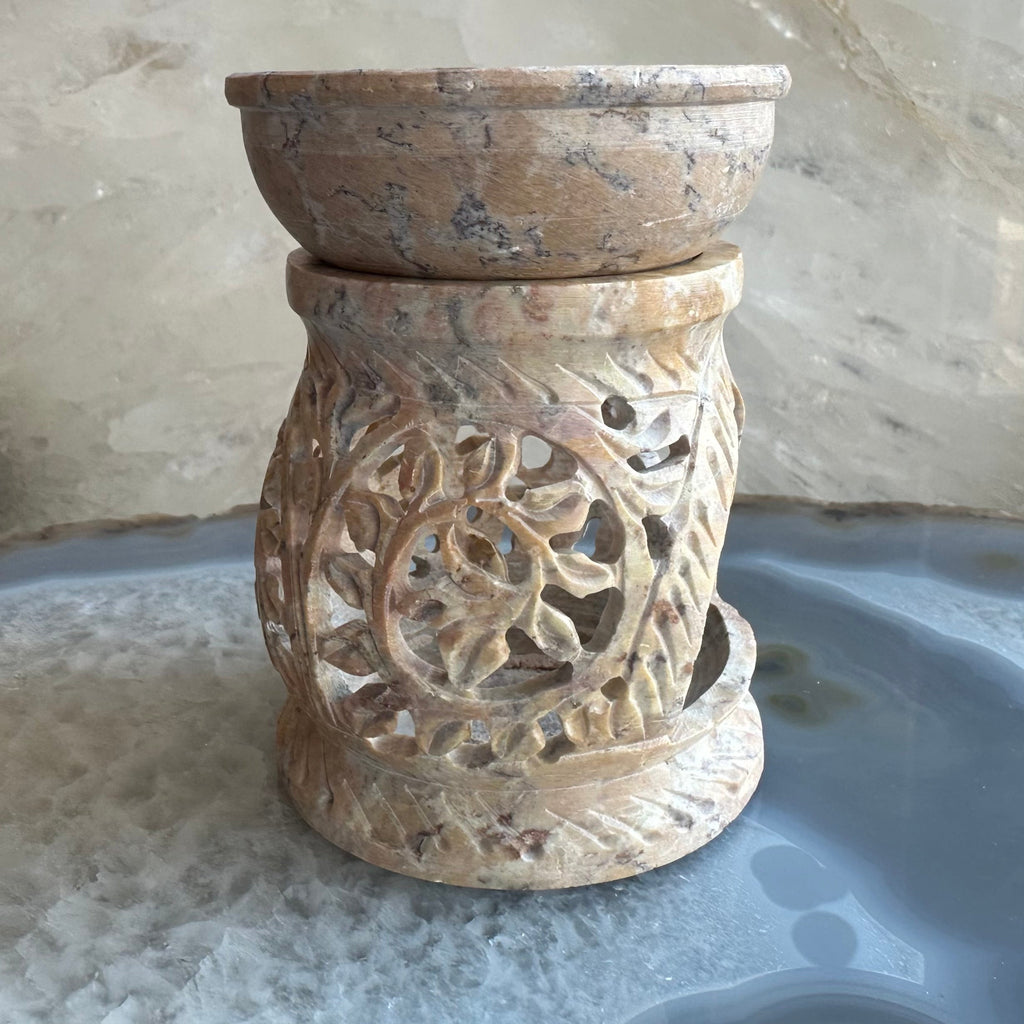 Carved Soapstone Essential Oil Burner 3"