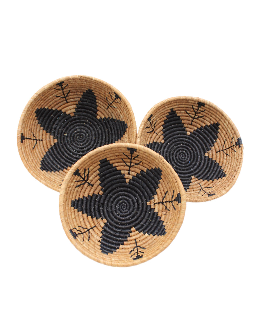 Amara Raffia Straw Table Decor Display Basket Bowl Sets