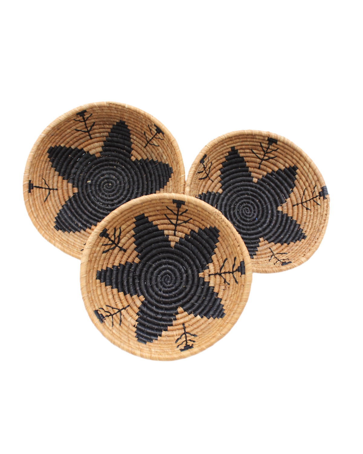 Amara Raffia Straw Table Decor Display Basket Bowl Sets