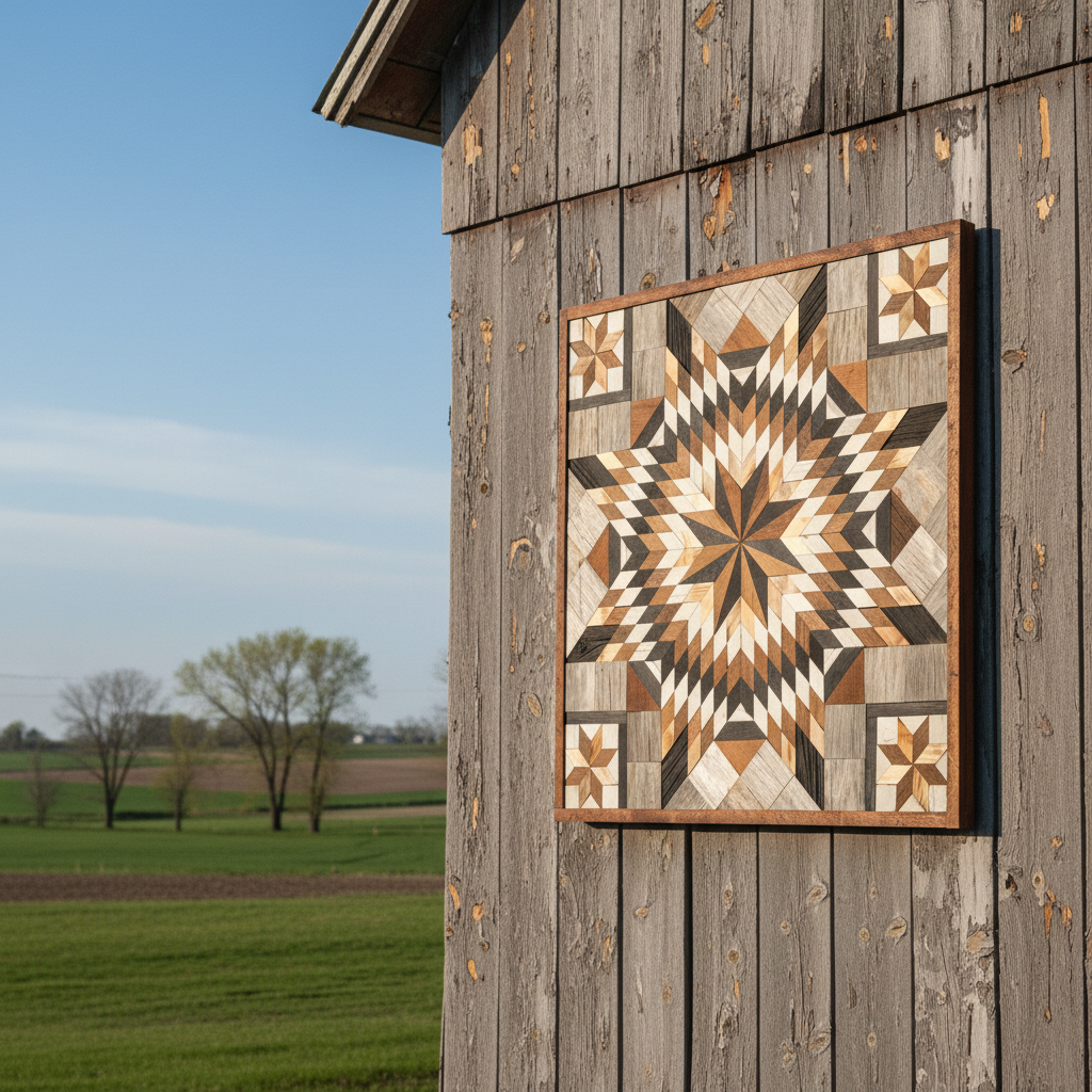 Amish Handmade Barn Quilt Wall Art – Reclaimed Barn Wood – 30.5” x 30.5”