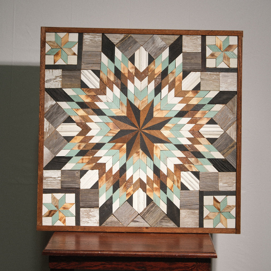 Amish Handmade Barn Quilt Wall Art – Reclaimed Barn Wood – 30.5” x 30.5”
