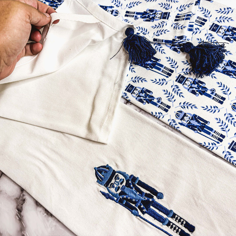 Nutcracker Tea Towel Blue