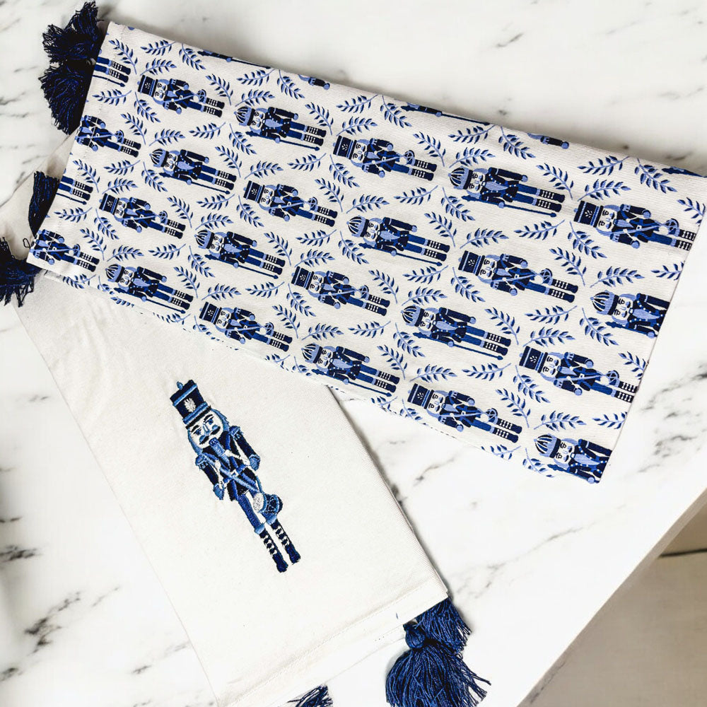 Nutcracker Tea Towel Blue