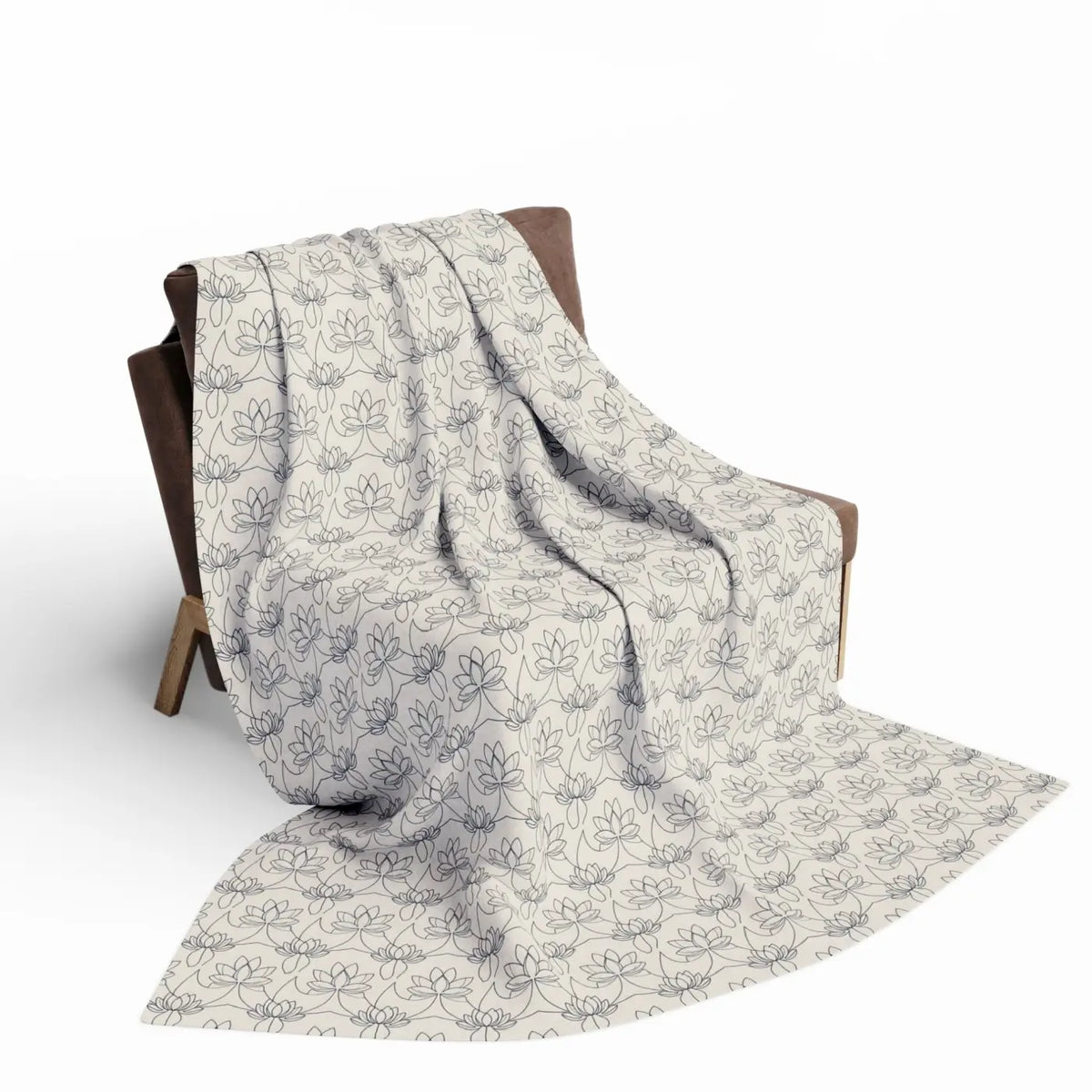 DipaliZ Arctic Fleece Blanket Lotus Pattern Winter Warmth