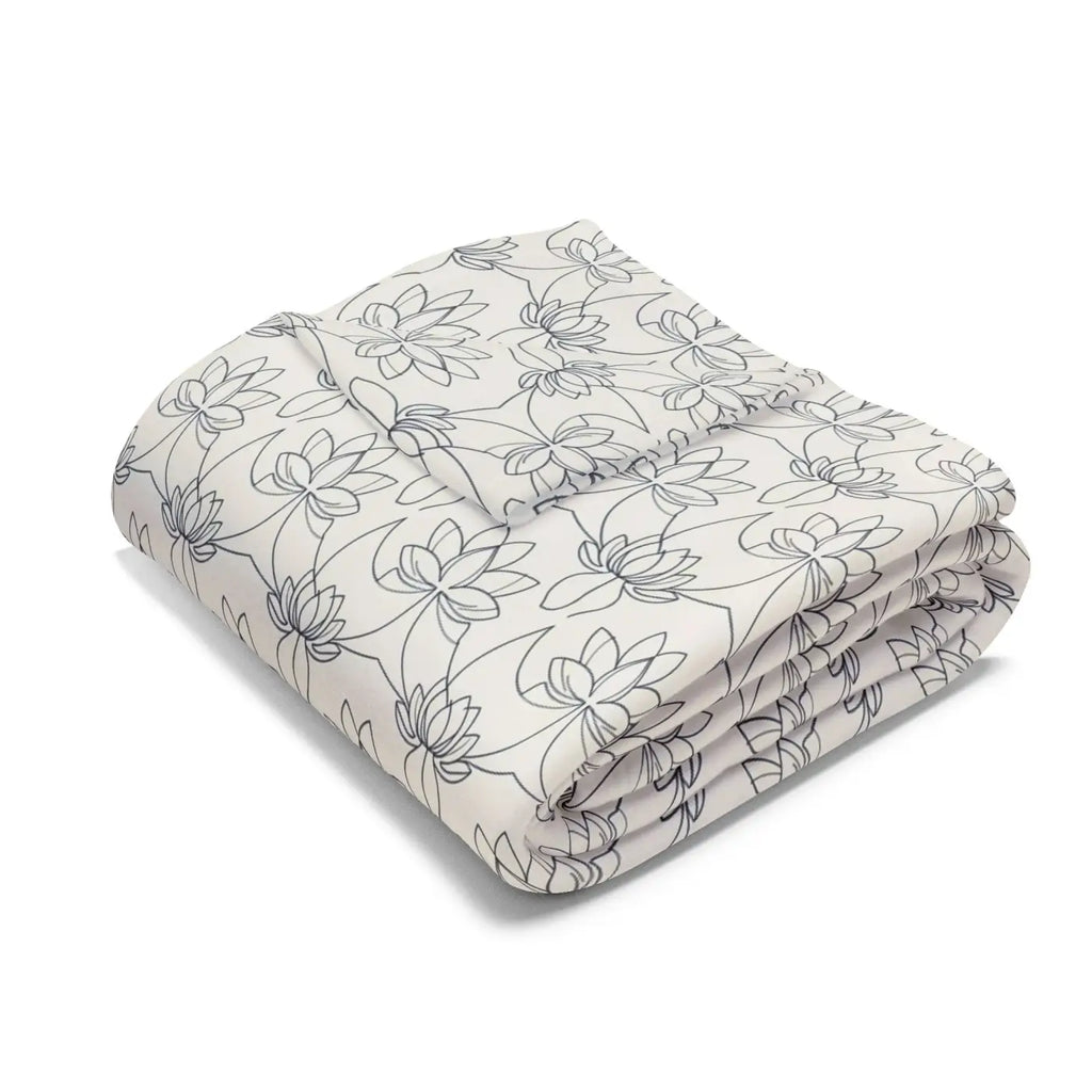 DipaliZ Arctic Fleece Blanket Lotus Pattern Winter Warmth