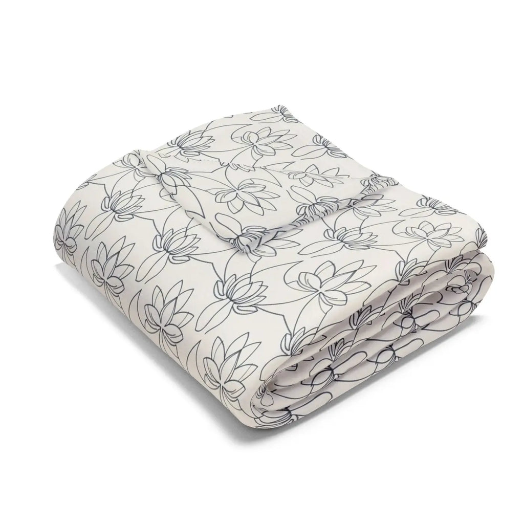 DipaliZ Arctic Fleece Blanket Lotus Pattern Winter Warmth