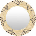 Moonj Grass Starburst Round Mirror - Boho Woven Wall Mirror, 24" - Clearance