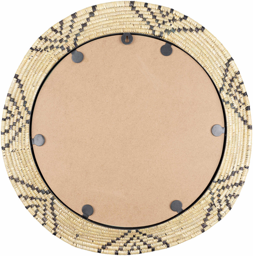 Moonj Grass Starburst Round Mirror - Boho Woven Wall Mirror, 24" - Clearance