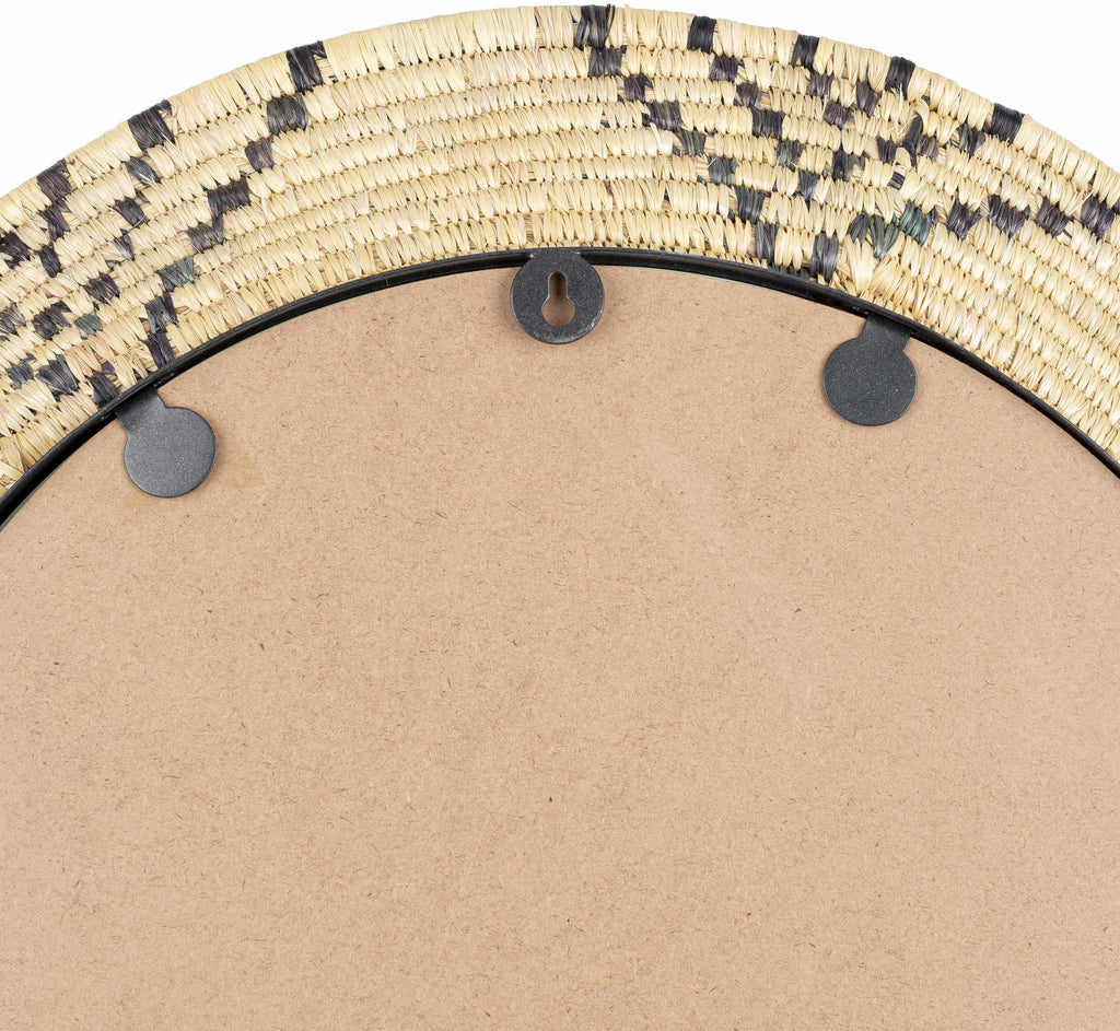 Moonj Grass Starburst Round Mirror - Boho Woven Wall Mirror, 24" - Clearance