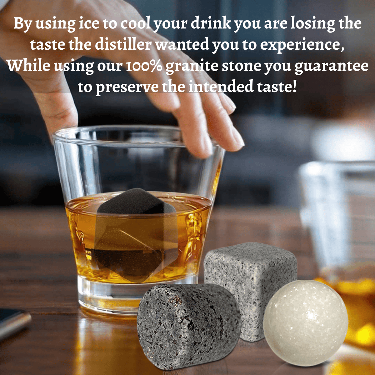 Premium Whiskey Stones Set Of 4 Geometrical shapes