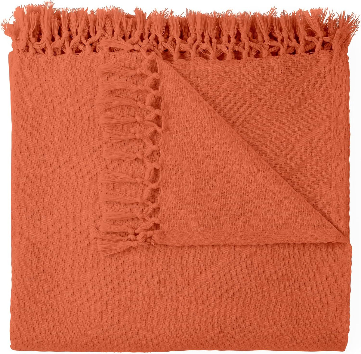 Diamond Jacquard Throw Rust
