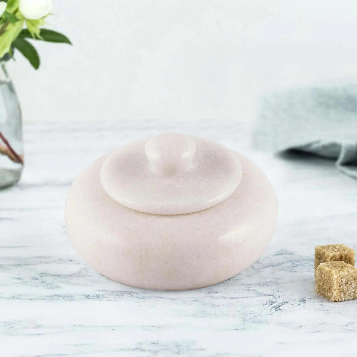 Salero Marble Salt Cellar with Lid